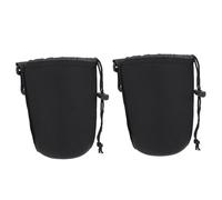 OATIPHO Pochette pour Objectif de Caméra en Néoprène Cordon de Serrage Ajustable, Lot de 2 Pièces, Protection Antichoc Crochet Facile à Suspendre, Pratique et Solide