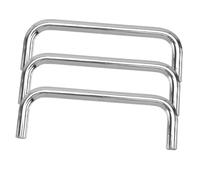 OATIPHO Poignée de Tirage pour Armoire en U M5, Lot de 3 Pièces Argenté | Fer Robuste, Base Élargie, pour Porte en Bois de Villa et Porte Anti-effraction