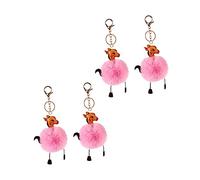 OATIPHO Porte-clés boule de cheveux porte-clés décoration porte-clés girafe porte-clés pendentif accessoire porte-clés bleu, rose, 20*7cm