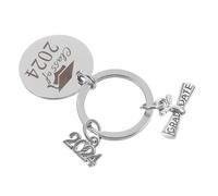 OATIPHO Porte-clés de remise de diplôme en acier inoxydable, argent, 5.00X2.50X0.20CM