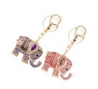 OATIPHO Porte-clés Éléphant Lot De 2 Pendentifs Sac Alliage Zinc Durable Symbole Sagesse Force Cadeau