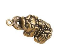 OATIPHO Porte-Clés Pendentif en Laiton Bicolore Petit Charme Courageux Animal Mythique Amulette Ornement Décoratif Artisanal pour Paquet et Clés Accessoire Vintage de Bricolage