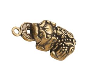 OATIPHO Porte-Clés Pendentif en Laiton Bicolore Petit Charme Courageux Animal Mythique Amulette Ornement Décoratif Artisanal pour Paquet et Clés Accessoire Vintage de Bricolage