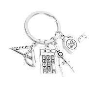 OATIPHO Porte Clés Pendentif Outils Mathématiques Design Créatif pour Étudiants et Enseignants Calculatrice Règle Multifonction pour Sac à Dos et Occasions Spéciales