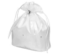 OATIPHO Sac de mariée en satin décoré de fleurs et de perles pour demoiselles d'honneur Accessoire de mariée élégant Blanc