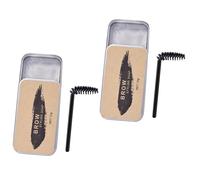 OATIPHO Savonnette pour Sourcils Transparente 2 Sets avec Brosse, Pommade Coiffante Longue Tenue pour Sourcils Sauvages, Acier Inoxydable Portable avec Boîte de Rangement