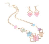 OATIPHO Set Bijoux Femme Coloré Créatif Collier et Boucles Oreilles Couleurs Candy Accessoires Mode Durables pour Fêtes Quotidien et Cadeau