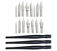 OATIPHO Set de 3 Porte-Plumage Bois Pointes Acier Inoxydable pour Dessin et Calligraphie, Stylo pour Masquage Liquide et Peinture Aquarelle, Adapté aux Artistes