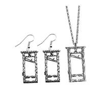 OATIPHO Set de Bijoux Gothiques Vintage pour Halloween Boucles Oreilles et Collier Pendentif de Guillotine