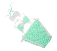 OATIPHO Set Maillot de Bain Garçon Fille Fille Crochet Ensemble Bikini Né Photoshoot Tenue Plage pour Tout- Costume Natation Vert