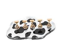 OATIPHO Support De Pratique De Manucure Acrylique 5 Pièces Motif Vache Taille Moyenne Couleur Dorée Pour Artistes Nail Art Débutants Usage Salon Domicile