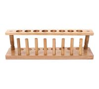 OATIPHO Support pour tube à essai en bois, support pour tubes à essai, 8 trous de 22 mm, usage en laboratoire, support stable et polyvalent pour éprouvettes