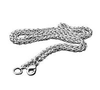 oAtm0eB ollier en acier inoxydable tressé à la mode - Forme de blé - Collier en acier inoxydable - Accessoire de bijoux - 4 mm - 2