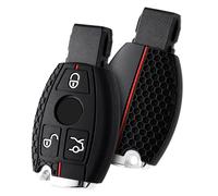OATSBASF Coque de e voiture en silicone pour Mercedes Benz W204 W211 2-3 touches sans B C E (ligne rouge - noir)