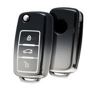 OATSBASF Coque de clé de voiture en TPU dégradé pour VW, pour VW Golf, boîte à clés, coque de clé à 3 boutons pour VW Polo, Passat, Skoda & Seat (Gris dégradé)