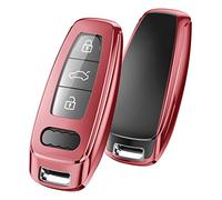 OATSBASF Coque de clé de Voiture pour Audi A6L A6 A7 A8 Q7 Q8 E-Tron 2019 2020 Silicone TPU (Or Rose)