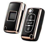 OATSBASF Coque de clé de voiture pour Peugeot 207 307 308 407 408 3008 3008 5008 Citroen C2 C3 C4 C5 C6 C8 2 boutons Coque de protection accessoire (3 boutons noir)