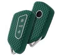 OATSBASF Coque de e voiture pour VW, compatible avec Golf 8, Seat Leon MK 4, VW ID.3, Tarraco Ateca, Skoda Octavia Cupra, Coque de protection en silicone (LX-vert foncé)