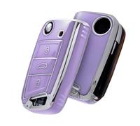 OATSBASF Coque de clé de voiture pour VW, coque de clé compatible avec VW Golf 7 MK7, coque de clé en silicone pour VW Polo, Skoda, Tiguan, 3 boutons