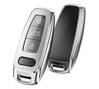 OATSBASF Coque de Protection pour clé Audi - en Silicone TPU - pour A6L A6 A7 A8 Q7 Q8 E-Tron 2019 2020 (Argenté)