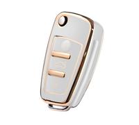 OATSBASF Coque de protection pour clé de voiture Audi - En silicone TPU - Pour A1 A3 A4 A6 Q3 Q5 Q7 S3 R8 TT - En silicone TPU - Blanc