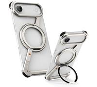 OATSBASF Coque de téléphone Minimaliste pour 17, Rotation à 360°, béquille en Aluminium sans Cadre, Coque de Protection de qualité Antichoc (Titane Naturel, 17 air)