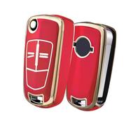 OATSBASF Coque pour e Voiture - Convient pour Opel Corsa, Vauxhall Adam, Astra, Vectra, Zafira, Omega - 2 Boutons - Rouge