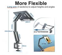 Oatsbasf ¿ pince de Support pour ordinateur portable, Support d'adhérence pour tablette, Support de livre, lit de bureau, Support paresseux 360 ° Hauteur rotative réglable-Silt à 3 joint