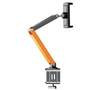Oatsbasf-Support De Tablette En Métal Pour Ipad,Support De Téléphone Rotatif À 360 °,Support De Pince En Aluminium Pour Appareil De 4.7 À 13,5 Pouces,Bureau Et Chevet.Orange.
