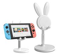 OATSBASF Support de téléphone portable réglable en forme de lapin mignon pour bureau, support de téléphone Kawaii, compatible avec tous les téléphones portables, iPhone, Kindle, iPad, Switch,