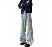 OATTIS Jeans Décontractés De Style De Rue pour Hommes,Tendance Hip Hop,Taille Haute,Longs avec Lettres Imprimées,Pantalons À La Mode,Couleur1,2XL