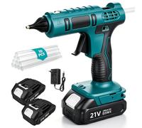 OAUEOR Pistolet à Colle Chaude sans Fil - Pistolet à Colle 100W | Chauffe Rapide, Compatible avec Batterie Makita 18V, 2x 1300mAh, Chargeur, 10 Bâtons 11mm, pour DIY, Réparations et Bricolage