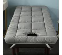 OAUKA Surmatelas pour Table De Massage avec Tête Carrée/Tête Ronde/Tête Trapézoïdale,Table de Massage Protège Matelas Cotton Douce,pour Table De Massage Lit De,Gray c,60x185cm