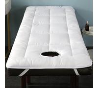 OAUKA Surmatelas pour Table De Massage avec Tête Carrée/Tête Ronde/Tête Trapézoïdale,Table de Massage Protège Matelas Cotton Douce,pour Table De Massage Lit De,White a,60x185cm