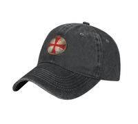 OAUMJIIL Chevaliers Templiers Casquette de Baseball Bouclier Croix élégante Femmes Lavé Trucker Chapeau Casual Imprimé Tennis Casquettes De Baseball Idée Cadeau