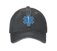 OAUMJIIL EMT Star of Life Casquette De Baseball Vintage en Coton en Détresse Paramédical Ambulancier Ambulance Casquette Hommes Femmes Entraînements Chapeaux Cadeaux Casquette