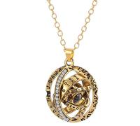OAUWKEIY Collier Pendentif à boule astronomique rotative de style rétro européen et américain avec projection intégrée de 100 mots d'amour romantiques pour la Saint-Valentin