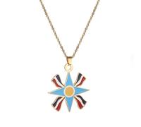 OAUWKEIY Collier pendentif Ashur carte drapeau pendentif collier homme femme pendentif collier cadeaux ethniques Bijoux
