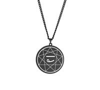 OAUWKEIY Collier Pendentif Avec son design élégant et unique orné d'un pendentif rond massif orné d'un motif zodiacal païen ce collier est conçu pour une esthétique différente