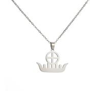 OAUWKEIY Collier Pendentif bateau ajouré et lisse unisexe bijou polyvalent