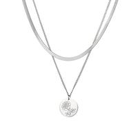 OAUWKEIY Collier Pendentif Chaîne élégante à double épaisseur avec motif de rose ronde