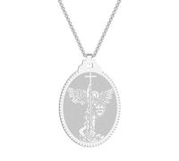 OAUWKEIY Collier pendentif Collier pour hommes St. Michael St. Michael est un commandant de l’armée de Dieu Bijoux à pendentif à la mode Collier Bijoux