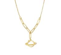 OAUWKEIY Collier Pendentif combinant un pendentif planète tendance une croix et une chaîne soudée