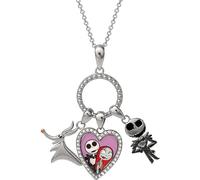 OAUWKEIY Collier Pendentif crâne en forme de cœur motif cauchemar de Noël chaîne de pull