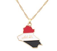 OAUWKEIY Collier Pendentif créatif représentant une carte du monde européenne et américaine et ses drapeaux