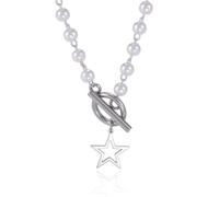 OAUWKEIY Collier Pendentif de luxe pour femme chaîne de clavicule avec fermoir OT pendentif étoile creuse et chaîne de perles