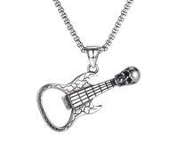 OAUWKEIY Collier Pendentif décapsuleur guitare tête de mort rétro américain pendentif accessoire de mode hip-hop chaîne polyvalente