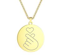 OAUWKEIY Collier pendentif Doigt coréen coeur pendentif coréen coeur collier coréen cadeau Bijoux