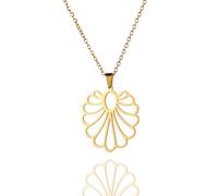 OAUWKEIY Collier Pendentif en forme de feuille de ginkgo collier chaîne géométrique bohème en forme d'éventail bijoux fantaisie pour femme
