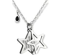 OAUWKEIY Collier Pendentif en forme de larme noire double étoile à cinq branches de style européen et américain simple et original